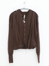 OUDE WAAG 25 Fall/Winter Faux Two-Piece Wool Knit Cardigan OW-OW-25AW-KT16W1BR440-KF Coffee Brown